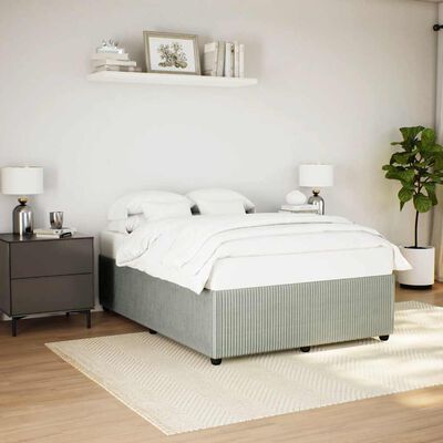 vidaXL Bed Frame without Mattress Light Grey Full Velvet