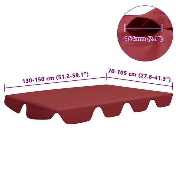 vidaXL Replacement Canopy for Garden Swing Wine Red 150/130x105/70 cm