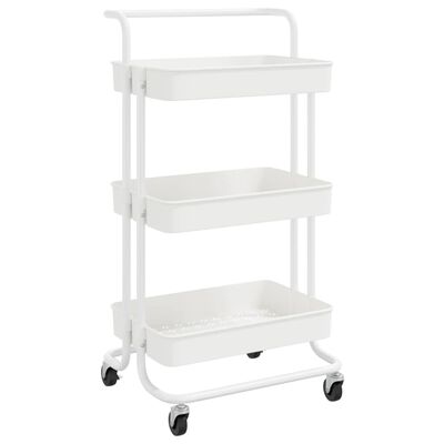 vidaXL 3-Tier Kitchen Trolley White 42x35x85 cm Iron and ABS