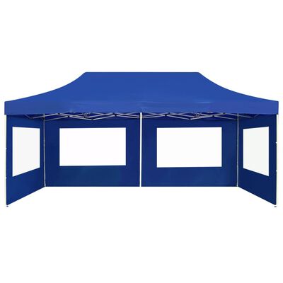 vidaXL Professional Folding Party Tent with Walls Aluminium 6x3 m Blue