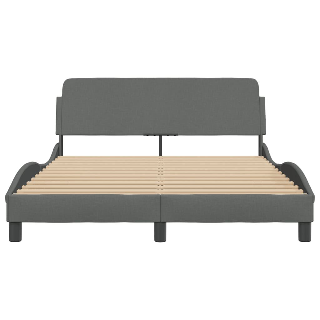 vidaXL Bed Frame without Mattress Dark Grey 137x187 cm Double Fabric