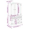 vidaXL Highboard Corona Brown 112x43x196 cm Solid Wood Mexican Pine