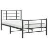 vidaXL Metal Bed Frame without Mattress with Footboard Black 100x200cm
