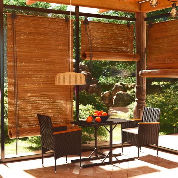 vidaXL 3 Piece Garden Dining Set Black