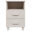 vidaXL Bedside Cabinet HAMAR White 40x35x62 cm Solid Wood Pine