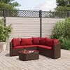 vidaXL 6 Piece Garden Sofa Set with Cushions Brown Poly Rattan