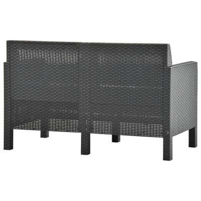 vidaXL 2 Piece Garden Lounge Set with Cushions PP Rattan Anthracite