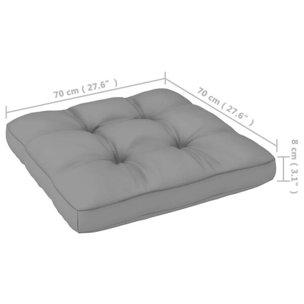 vidaXL Garden Footstools with Cushions 2 pcs Solid Pinewood