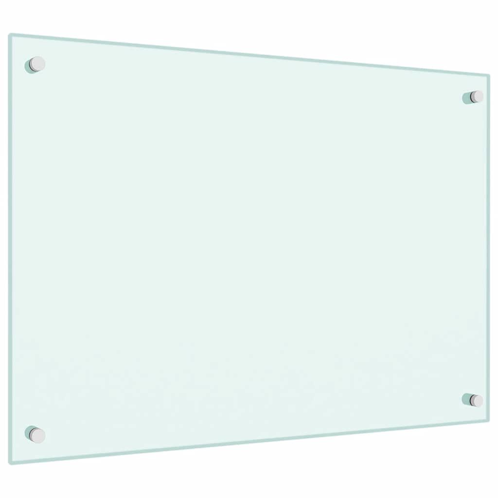 vidaXL Kitchen Backsplash White 70 x 50 cm Tempered Glass