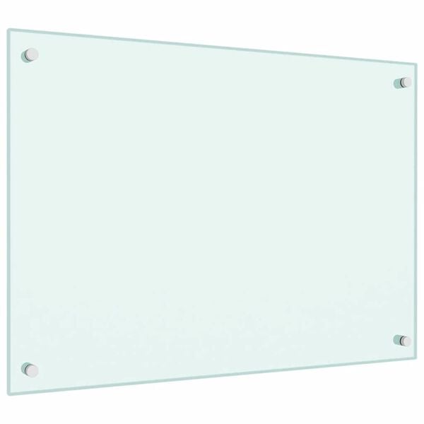 vidaXL Kitchen Backsplash White 70 x 50 cm Tempered Glass
