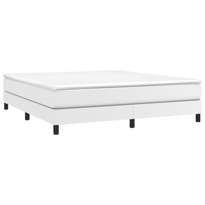 vidaXL Box Spring Bed Frame White 193x203 cm King Faux Leather