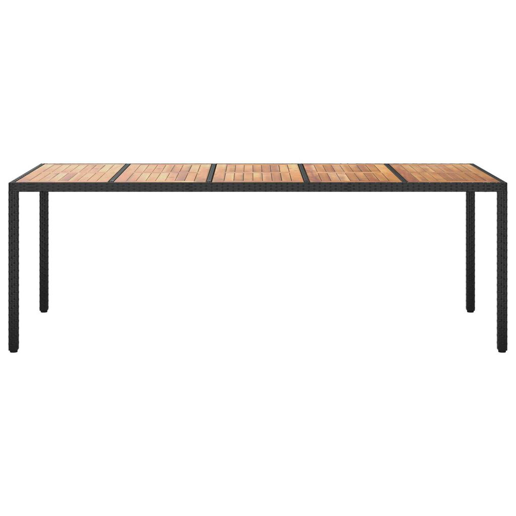 vidaXL Garden Dining Table Black 250x100x75 cm Poly Rattan