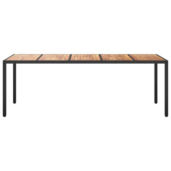 vidaXL Garden Dining Table Black 250x100x75 cm Poly Rattan