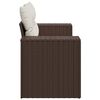 vidaXL Garden Sofa with Cushions 2-Seater Brown Poly Rattan