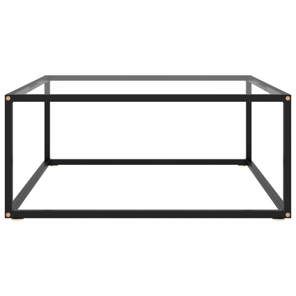 vidaXL Coffee Table Black with Tempered Glass 80x80x35 cm