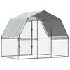 vidaXL Chicken Cage with Roof and Door Silver Galvanised Steel
