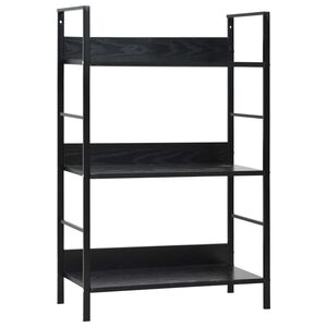 vidaXL 3-Layer Book Shelf Black 60x27.6x90.5 cm Engineered Wood