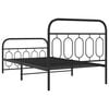 vidaXL Metal Bed Frame without Mattress with Footboard Black 100x200cm