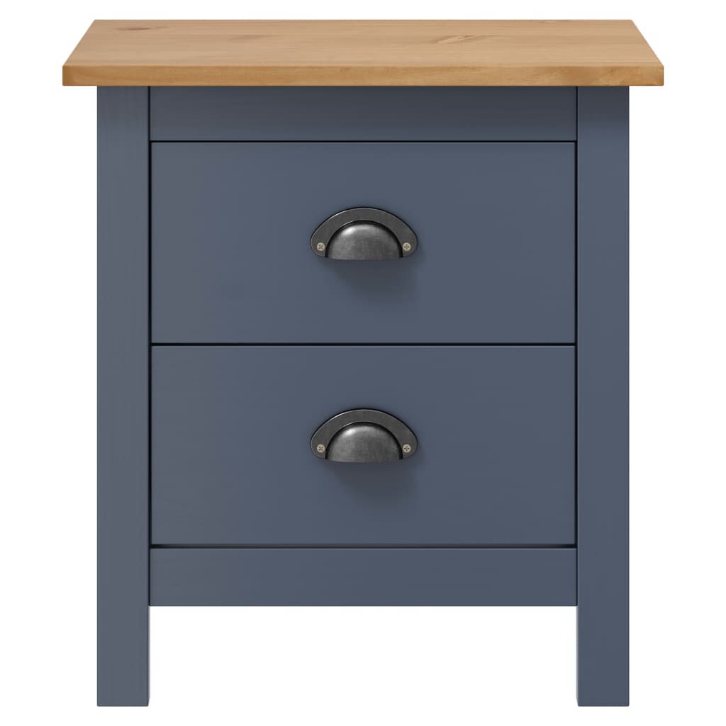 vidaXL Bedside Cabinet Hill Grey 46x35x49.5 cm Solid Pine Wood
