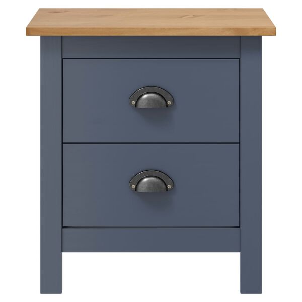 vidaXL Bedside Cabinet Hill Grey 46x35x49.5 cm Solid Pine Wood
