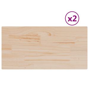 vidaXL Table Tops 2 pcs 70x35x1.7 cm Rectangular Solid Wood Pine