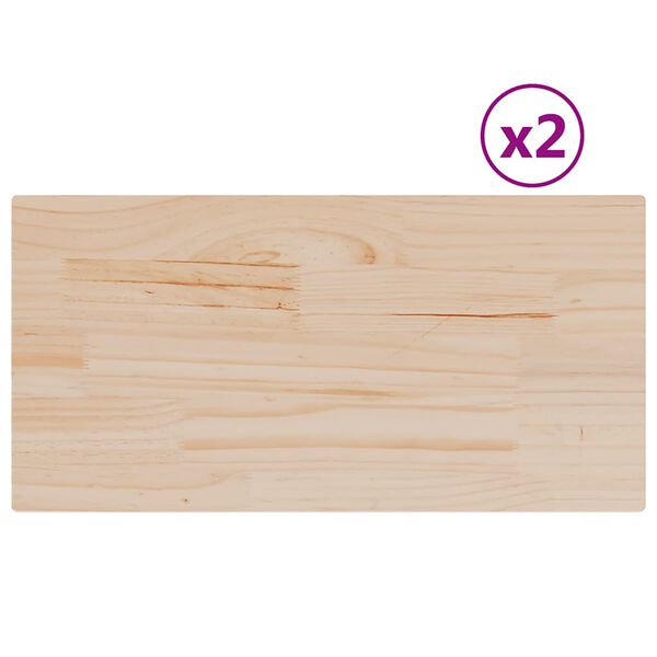 vidaXL Table Tops 2 pcs 70x35x1.7 cm Rectangular Solid Wood Pine