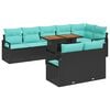 vidaXL Garden Sofa Set with Storage 9 pcs Black Poly rattan