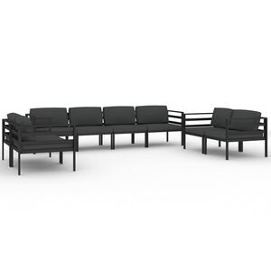 vidaXL 8 Piece Garden Lounge Set with Cushions Aluminium Anthracite