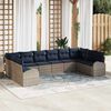 vidaXL Sofa Set 10 pcs Grey Poly Rattan