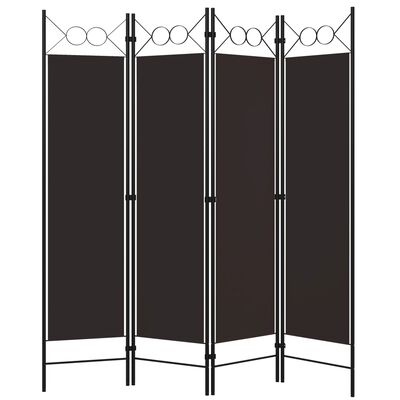 vidaXL 4-Panel Room Divider Brown 160x180 cm