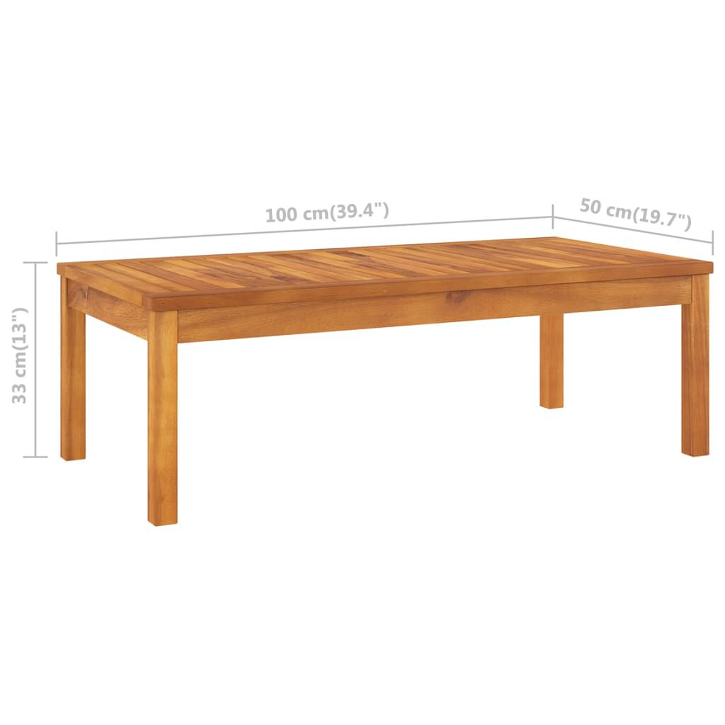vidaXL 4 Piece Garden Lounge Set with Cushion Cream Solid Acacia Wood