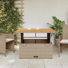 vidaXL Garden Table Beige 110x110x71 cm Poly Rattan and Acacia Wood