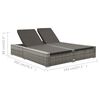 vidaXL Double Sun Lounger Poly Rattan Grey