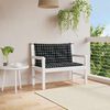 vidaXL Garden Bench Cushions 2pcs Black Check Pattern 100x50x7cm Fabric