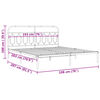 vidaXL Metal Bed Frame without Mattress with Headboard Black 193x203cm