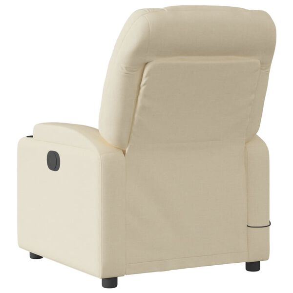 vidaXL Electric Massage Recliner Chair Cream Fabric