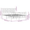 vidaXL Metal Bed Frame without Mattress with Footboard White 135x190cm