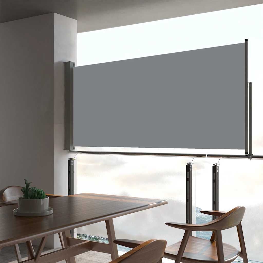vidaXL Patio Retractable Side Awning 60x300 cm Grey