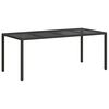vidaXL Garden Table Black 190 x 90 x 75 cm Poly Rattan