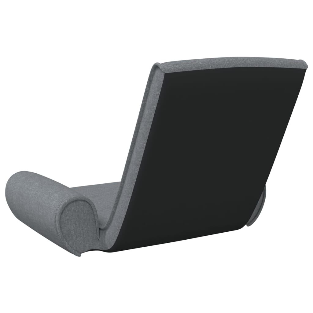 vidaXL Folding Floor Chair Light Grey Fabric