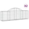 vidaXL Arched Gabion Baskets 2 pcs 200x30x60/80 cm Galvanised Iron