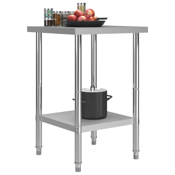 vidaXL Kitchen Work Table 60x60x85 cm Stainless Steel