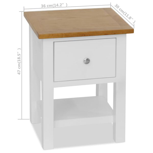 vidaXL Nightstands 2 pcs 36x30x47 cm Solid Oak Wood