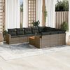 vidaXL 11 Piece Garden Sofa Set with Cushions Grey Poly Rattan