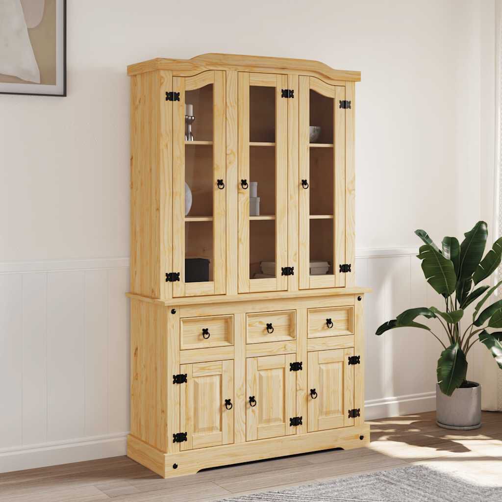 vidaXL Highboard Corona Brown 112x43x196 cm Solid Wood Mexican Pine
