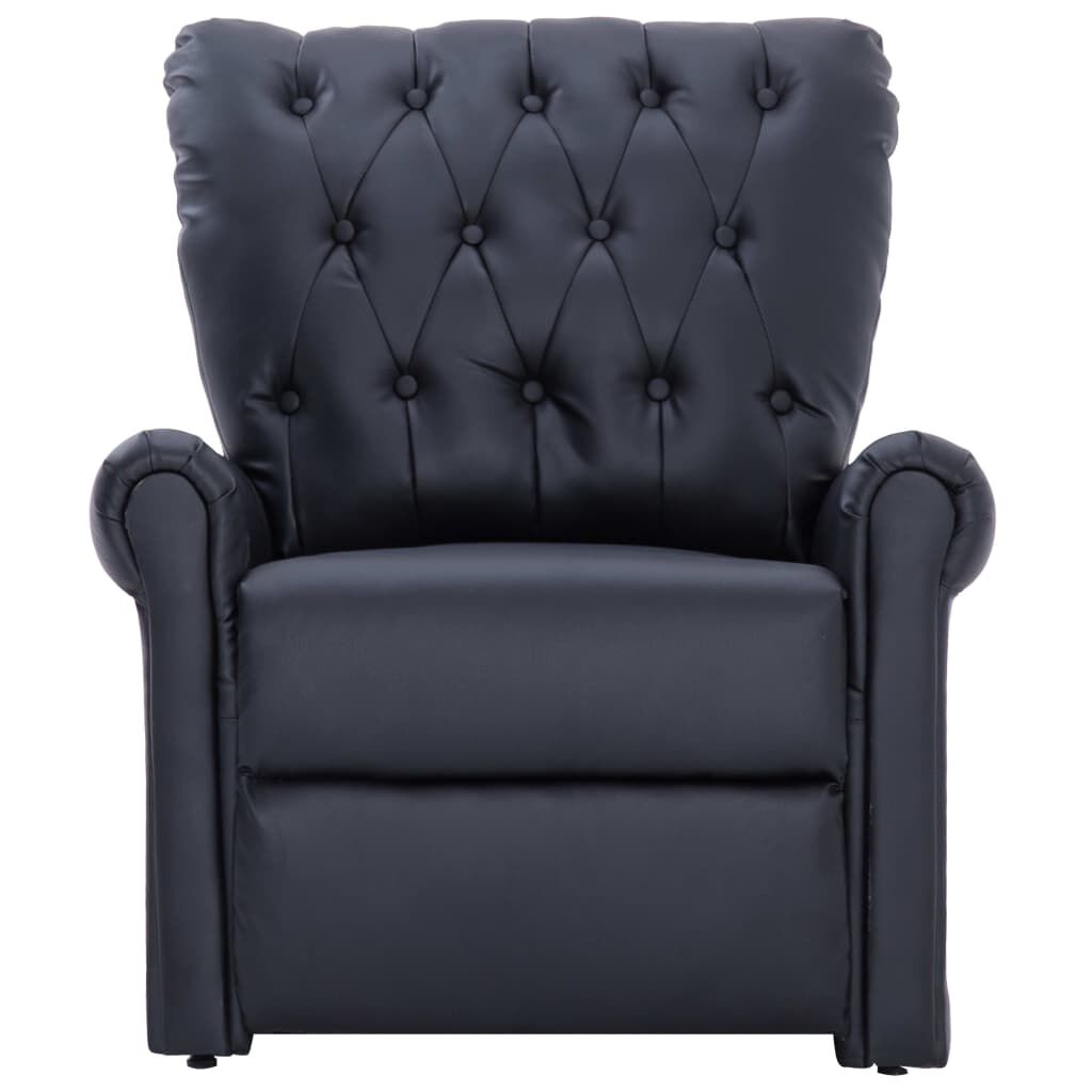 vidaXL Reclining Chair Black Faux Leather