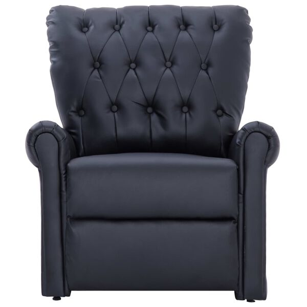 vidaXL Reclining Chair Black Faux Leather