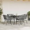 vidaXL 5 Piece Garden Dining Set with Cushions Grey Poly Rattan Glass