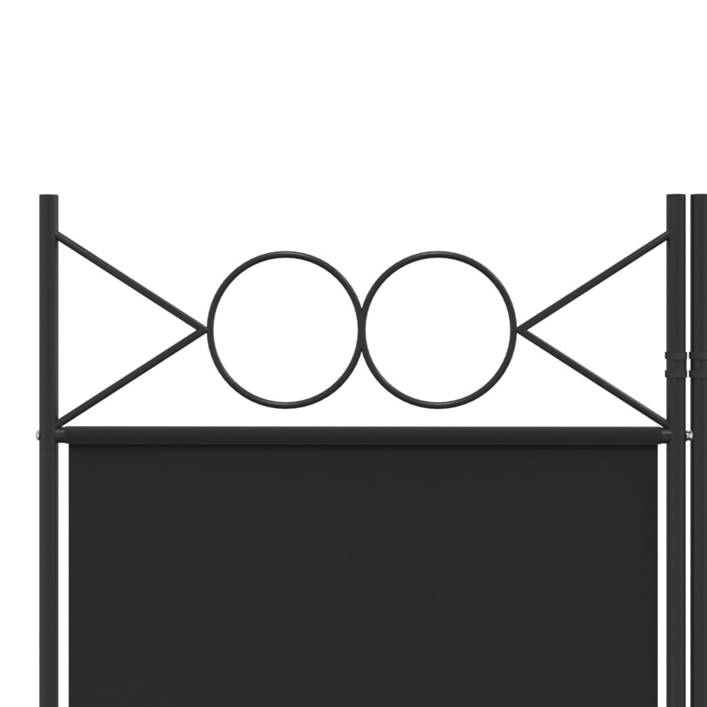 vidaXL 3-Panel Room Divider Black 120x200 cm Fabric