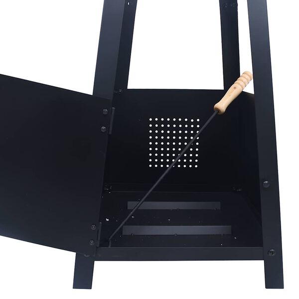 vidaXL Fire Pit Black 35x35x99 cm Steel